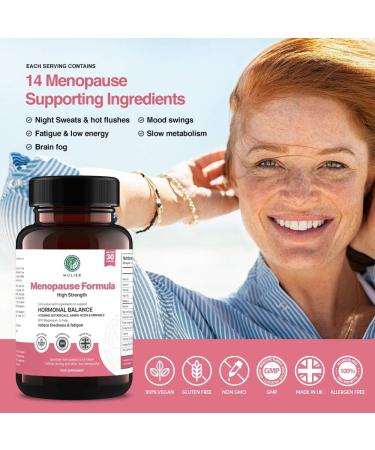 High Strength Menopause Formula | 14 Active Ingredients for Hot Flushes Night Sweats & Fatigue | 1 Month Supply | Vegan Friendly | Perimenopause Support - Buy Online on GoSupps.com