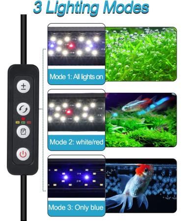 MingDak LED Aquarium Plant Light - Full Spectrum Fish Tank Fixture 1000lm for Freshwater Plants - 18-24'' Timer Switch - Buy Online on GoSupps.com