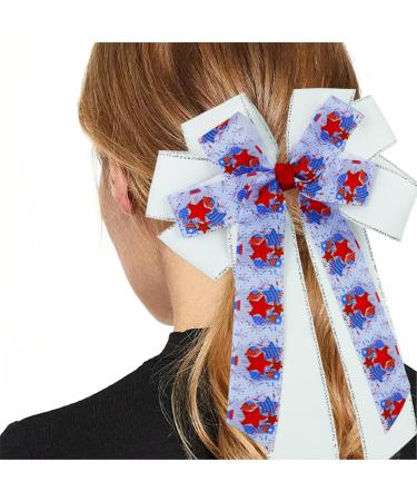 Patriotic Flag Clips Hair Accessories for July 4th - Cheerleader Hair Bows (3 Pack) - Buy Online on GoSupps.com
