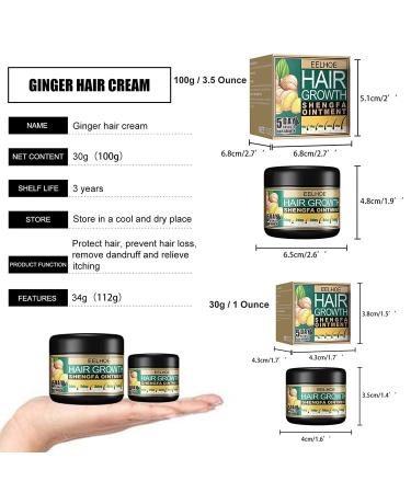 Ginger Hair Growth Ointment - Hair Regrowth Serum for Hair Loss Treatment - Scalp Massage Essence Cream - 30g/1 OZ Sample - Buy Online on GoSupps.com