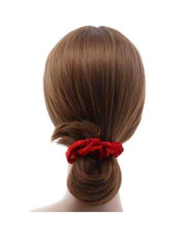Red Velvet Solid Scrunchies - Set of 2 | Luxe Hair Accessories - Buy Online on GoSupps.com