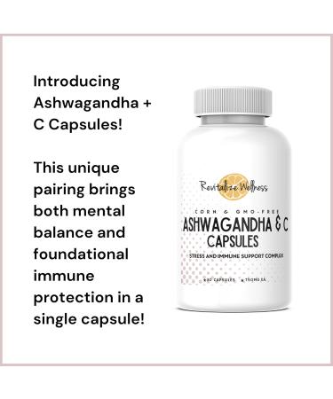 Revitalize Wellness Ashwagandha + Vitamin C Capsules | Stress and Immune Support Complex | with 550 mg Ashwagandha and 200 mg Vitamin C per Serving | 30 Servings - Buy Online on GoSupps.com
