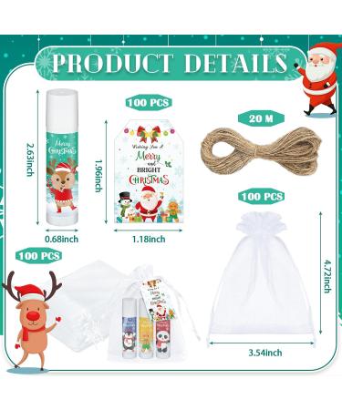 Siifert 100 Pack Christmas Lip Balm Bulk Party Favors Holiday Stocking Stuffers for Women Men Small Employee Appreciation Gifts Winter Moisturizing Lip Care Set for Coworkers Staff Thank You Gifts - Buy Online on GoSupps.com