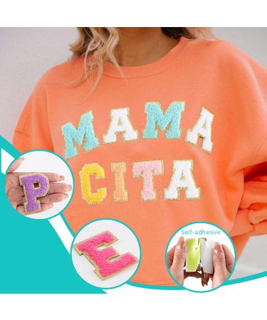 64PCS Adhesive Chenille Letter Patches - 2 Packs A-Z Varsity Alphabet Stickers for Clothes, Jackets, Backpacks - Mixed Color Felt Patches with Smile Face, Love Heart, Rainbow Designs - Buy Online on GoSupps.com
