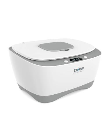 PureBaby Wipe Warmer with Digital Display - Easy-Feed Dispenser with 3 Heat Settings, LCD Display, 80 Wipe Capacity, Naturally Steam Heated for Comfort and Safety for Baby
