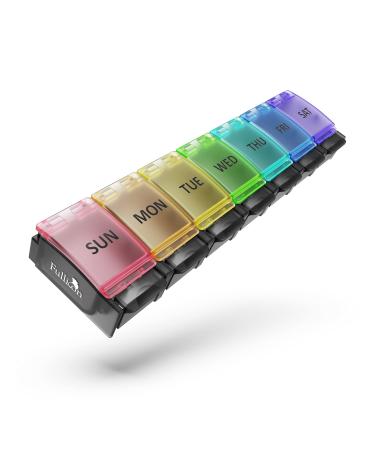 Fullicon Weekly Pill Box Organiser 7 Day Tablet Boxes for Vitamins and Supplements Easy to Open Large Medicine box Portable Medication Organiser for Travel - Buy Online on GoSupps.com