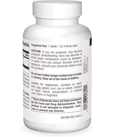 Source Naturals Acetyl L-Carnitine & Alpha-Lipoic Acid 650mg - 120 Tablets - Buy Online on GoSupps.com