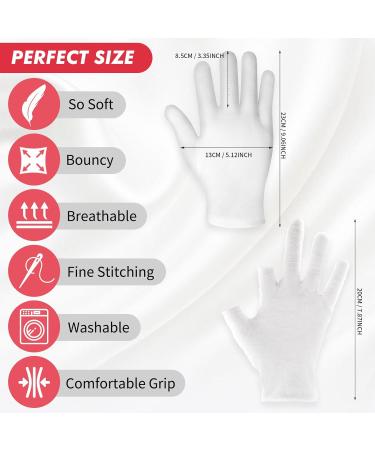 Buy Cotton Gloves - 4 Pairs of Breathable Washable Reusable Protective Gloves for Eczema & Dry Hands - Buy Online on GoSupps.com