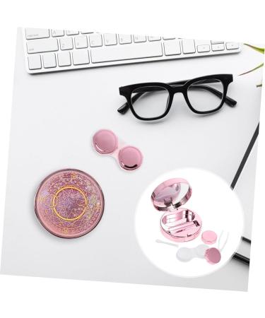 Solustrie Starry Sky Glasses Case & Travel Contact Lens Container Stylish Pink PP Storage Box with Cleaning Kit - Buy Online on GoSupps.com