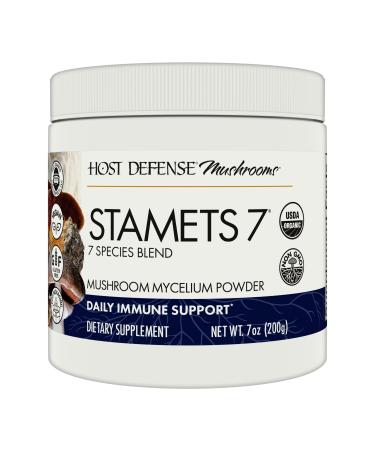 Host Defense Stamets 7 Mushroom Powder - 7 Species Blend - Mushroom Supplement for Immune Support with Royal Sun Blazei Cordyceps Reishi Maitake Lion's Mane Chaga & Mesima - 7 oz (133 Servings)* 7 Ounce (Pack of 1)