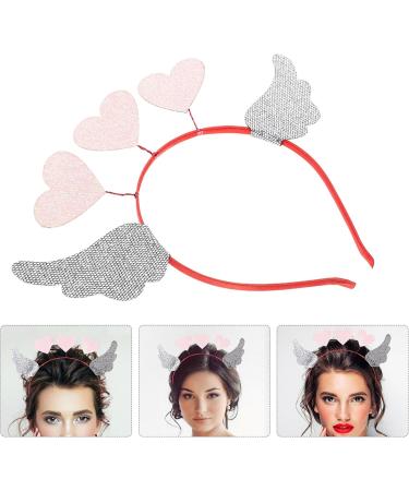 Beavorty Hair Bands Valentines Day Heart Headband Sequin Heart Head Boppers Angel Wing Hair Band Loving Heart Antenna Headband Wedding Hair Loop Hair Accessories for Holiday Pink Headband - Buy Online on GoSupps.com