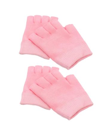 Mikinona 2 Pairs Gel Gloves Dry Hand Gloves Moisturizing Hand Gloves Cotton Moisturising Gloves Moisturising Gloves for Hand Moisturizing Gloves Dry Hands Half Finger Gloves Dipping 16X13X1CM