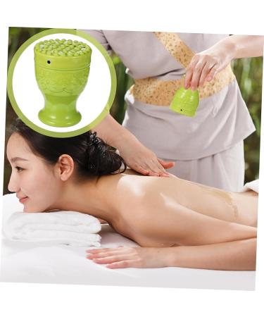 Health Moxibustion Set - Ceramic Double Layer Moxa Burner Scraper Tool & Moxa Cup - Peach Blossom Design for Enhanced Wellness - Buy Online on GoSupps.com