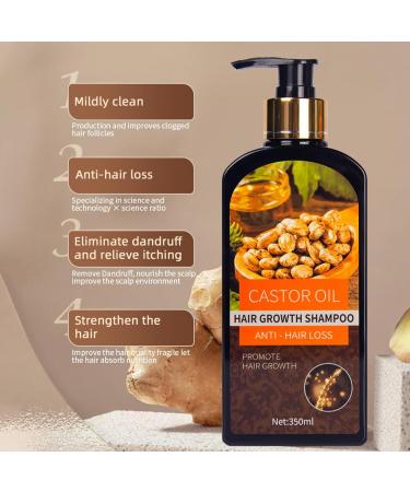 Hocossy Castor Oil Hair Growth Shampoo - Volumizing Shampoo for Hair Loss Thin Hair Shampoo for Men & Women Natural Ingredients 350m Castor Oil Shampoo - Buy Online on GoSupps.com