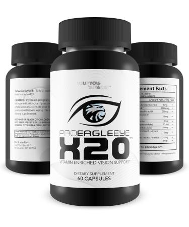 Pro EagleEye x20 - Vitamin Enriched Vision Support - Multi-Vitamin & Mineral Vision Supplement - Aid Eye Sight & Eye Health - Pro Eagle Eye X20 Vitamins to Strengthen Vision - Aid Details - Buy Online on GoSupps.com