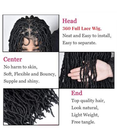 RunM 40Inch Faux Locs Braided Wig for Black Women - Soft Knotless Synthetic Lace Frontal Twist Wig (1B) - Buy Online on GoSupps.com
