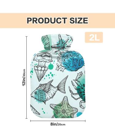 2L Heat Bottles for Pain Relief & Warmth - Sea Mussels Fish Corals & Jellyfish Designs | Ideal for Menstrual Complaints & Bed Warmers - International Shipping - Buy Online on GoSupps.com