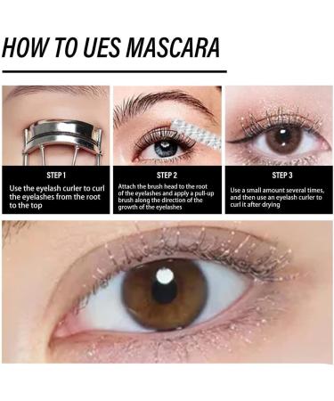 Diamond Glitter Mascara Topper Waterproof Long Lasting Curling Shiny Diamond Eyelash for Women Concert Makeup Thickening Lengthening (2pcs) - Buy Online on GoSupps.com