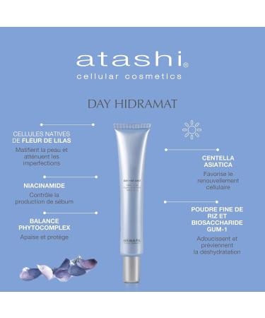 Atashi Fresh & Pure - Hydramat de Jour | Mattifying Moisturizing Cream | Reduces Blemishes and Acne | Regulates Sebum Production | Combination to Oily Skin | Lilac Flower | 50 ml - Buy Online on GoSupps.com