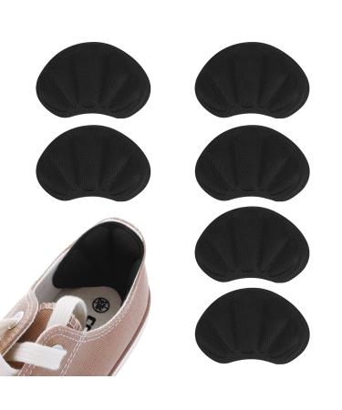 Sibba 3 Pairs Heel Grips with Strong Sticky Backing  Shoes Pads Sticker Heel Cushion Pads Shoe Liner Inserts for Loose Shoes Anti Blister Comfort Insole Heel Protectors (Black) 3 Pairs Black