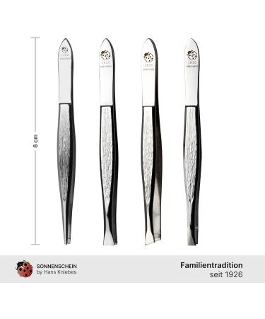 Sonnenschein by Hans Kniebes Eyebrow Tweezers 4 Stainless Steel Tweezers for Plucking Hair and Removing Blackheads for Precise Facial Care 4er Set - Buy Online on GoSupps.com