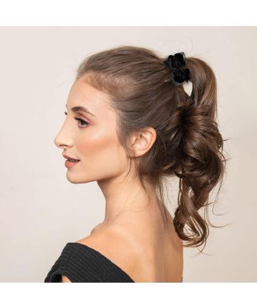 2Pcs Black Ribbon Hair Bow Clips for Girls & Women | 3 inch Ponytail Holder with Duckbill Clip - Buy Online on GoSupps.com