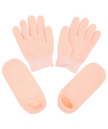 Minkissy Womens Mittens Moisturizing Gloves and Socks for Dry Cracked Feet Heels Hands Skin Repair for Foot Care Booties and Heel Glove for Women Girls Khaki Ladies Mittens