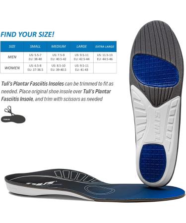 Tulis Plantar Fasciitis Insoles - Full Length Orthotic Arch Support, Shock Absorption - Large (1 Pair) - Buy Online on GoSupps.com