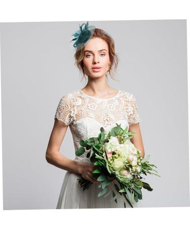Baluue Women Banquet Hat Trendy Bridal Headdress Women Fascinator Wedding Topper Bride Hat Fascinators for Women Wedding Bride Fascinator Hat Outfits for Women Fascinator Clip Ladies Mesh Green 27x16cm Green - Buy Online on GoSupps.com