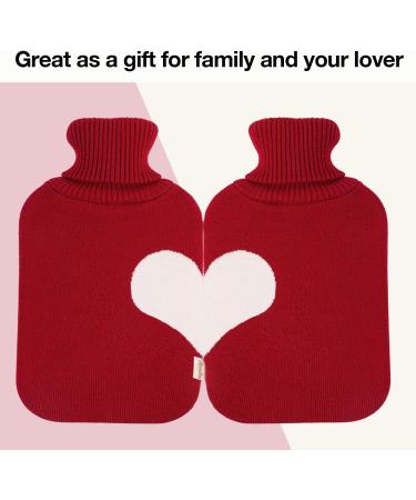 Soft Knit Heart Pattern Hot Water Bottle Cover - 2L Wine - HomeTop - Pack of 1 - Buy Online on GoSupps.com