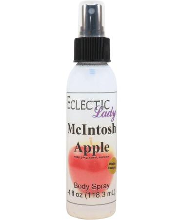 McIntosh Apple Body Spray (Double Strength) 4 ounces Body Mist for Women with Clean Light & Gentle Fragrance Long Lasting Perfume with Comforting Scent for Men & Women Cologne with Soft Subtle 4 Fluid Ounces (Double Strength)