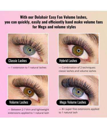 Dolahair Eyelash Extensions - D Curl 0.05mm Thickness Mixed Lengths 8-15mm Self-Fanning Volume Lash Trays for Easy Application - International Shipping Available - Buy Online on GoSupps.com
