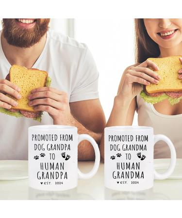 Promoted from Dog Grandparents to Human Grandparents 2024 Coffee Mug Pregnancy Announcement New Grandpa and Grandma Gift Baby Announcement Coffee Mugs - Buy Online on GoSupps.com