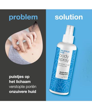 Australian Bodycare Salicylic acid spray against pimples impure skin and clogged pores with 2 salicylic acid and glycolic acid for deep cleansing of the pores - Buy Online on GoSupps.com