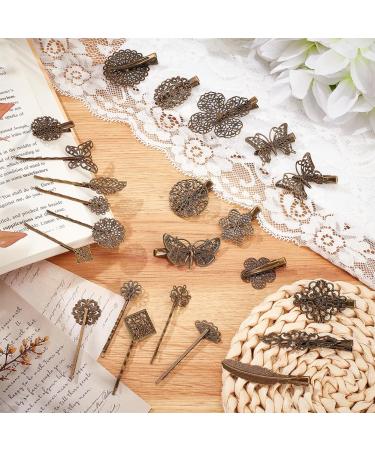 Shop Pandahall Elite 23-Piece Vintage Hair Clips Set - Antique Bronze Leaf Flower & Butterfly Designs for Girls & Women - Buy Online on GoSupps.com