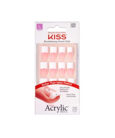 Kiss Salon Acrylic French 28 Nails (KSA09) 28 Count (Pack of 1)