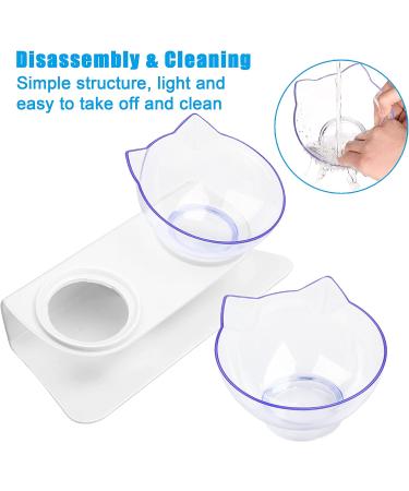 UPSKY Elevated Cat Bowls Set - 15 Tilted Raised Bowls for Indoor Cats and Small Dogs - Anti-Vomiting Pet Feeder with Stand (White) - Buy Online on GoSupps.com
