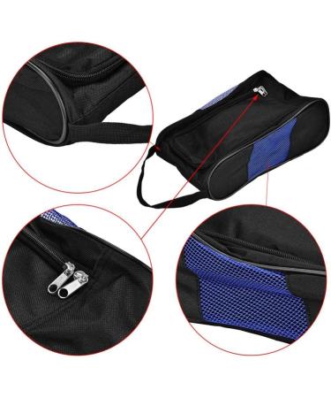 Zerone Portable Golf Shoes Bag - Breathable Dust-Proof Organizer with Pocket, Black and Blue - Ideal for Storing Sports Accessories - Unisex - Buy Online on GoSupps.com