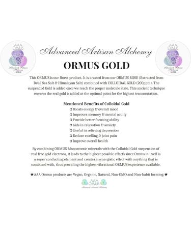 ORMUS Gold Capsules - Monatomic Gold with Colloidal Gold - 40 Vegan Capsules - The Philosophers Stone - AAA Ormus - Buy Online on GoSupps.com