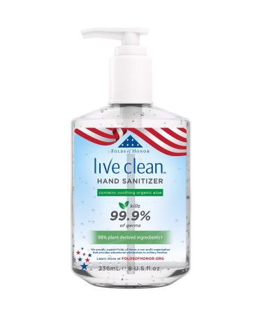 Live Clean Hand Sanitizer with Aloe 8 Fl Oz