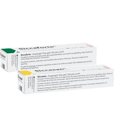 Siccasan & Siccaforte Eye Gel for Dry Eyes - Intensive Carbomer & Dexpanthenol Formula | Hydrating Corneal Gel & Lubricant | Night & Day Use | Soothes Sore and Red Eyes - 0.35 oz (Pack of 2) - Buy Online on GoSupps.com