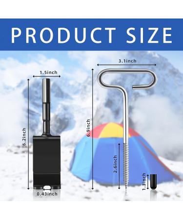 LFUTARI Ice Anchor Tool Kit - 1pc Drill Adapter & 4pcs Threaded Pegs for Ice Fishing Shelter Stake Nail - Universal Anchors Tool Set for Sewing Ice Inserts - Buy Online on GoSupps.com