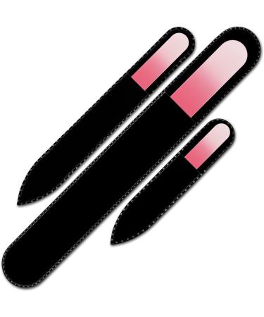 Double Sided Finger Nail Files - Mont Bleu Premium Set of 3 Glass Nail Files in Pouch - Genuine Czech Tempered Glass - Handmade gifts for mum - Washable Nail Files - Rescue Your Nails White Carnation - Buy Online on GoSupps.com