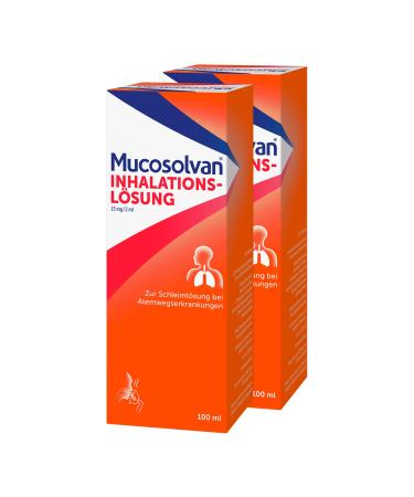 Mucosolvan inhalation solution 2 x 100 ml - mucus solution for nebulizer in the event of cough: loosens the mucus makes it easier to cough up & frees the bronchi 100 ml (2 pack) - Buy Online on GoSupps.com