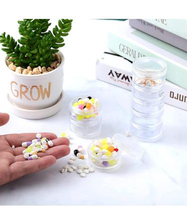 Sieral 2-Piece Stackable Pill Organizer with 2 Lids - 7 Day Weekly Travel Container for Medications - Clear - Buy Online on GoSupps.com