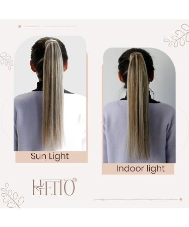 Hetto Ponytail Extensions - Real Remy Hair #10/613 Ash Brown & Platinum Blonde 50cm 100g - Best Selling International Shipping - Buy Online on GoSupps.com