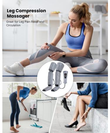 RENPHO Leg Massager: Air Compression Foot Calf Thigh Massage for Circulation, Pain Relief, Swelling Reduction, Muscle Relaxation - 6 Modes, 4 Intensities - Men Women Gift - Buy Online on GoSupps.com