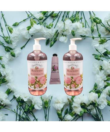 CRABTREE & EVELYN Three Piece Rosewater Bath Shower Gels 500ml Hand Therapy 25g Gift set - Buy Online on GoSupps.com