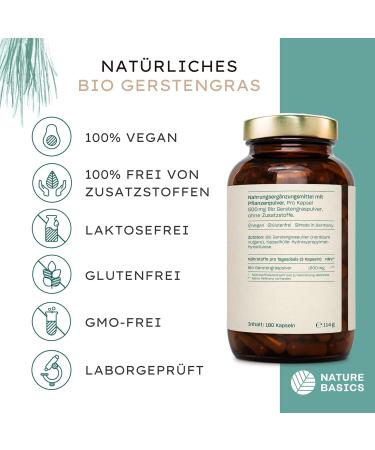 Organic Barley Grass Capsules - 180 High Dose Vegan Supplement | 1500 mg Daily | Ayurvedic Certified & Sustainable - Buy Online on GoSupps.com