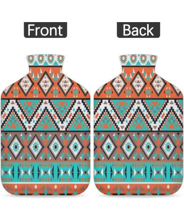 2L Hot Water Bottle for Pain Relief - Aztec Pattern PVC Ice & Warming Bag for Cold & Heat Therapy Menstrual Cramps Feet & Hand Warmer - Buy Online on GoSupps.com